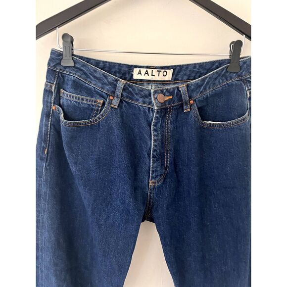 Womens Aalto Tapered Denim Jeans Cropped Pants Size 38 Fr - Picture 3 of 6